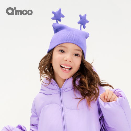 Qimoo淇木冬季新款男女童毛织帽