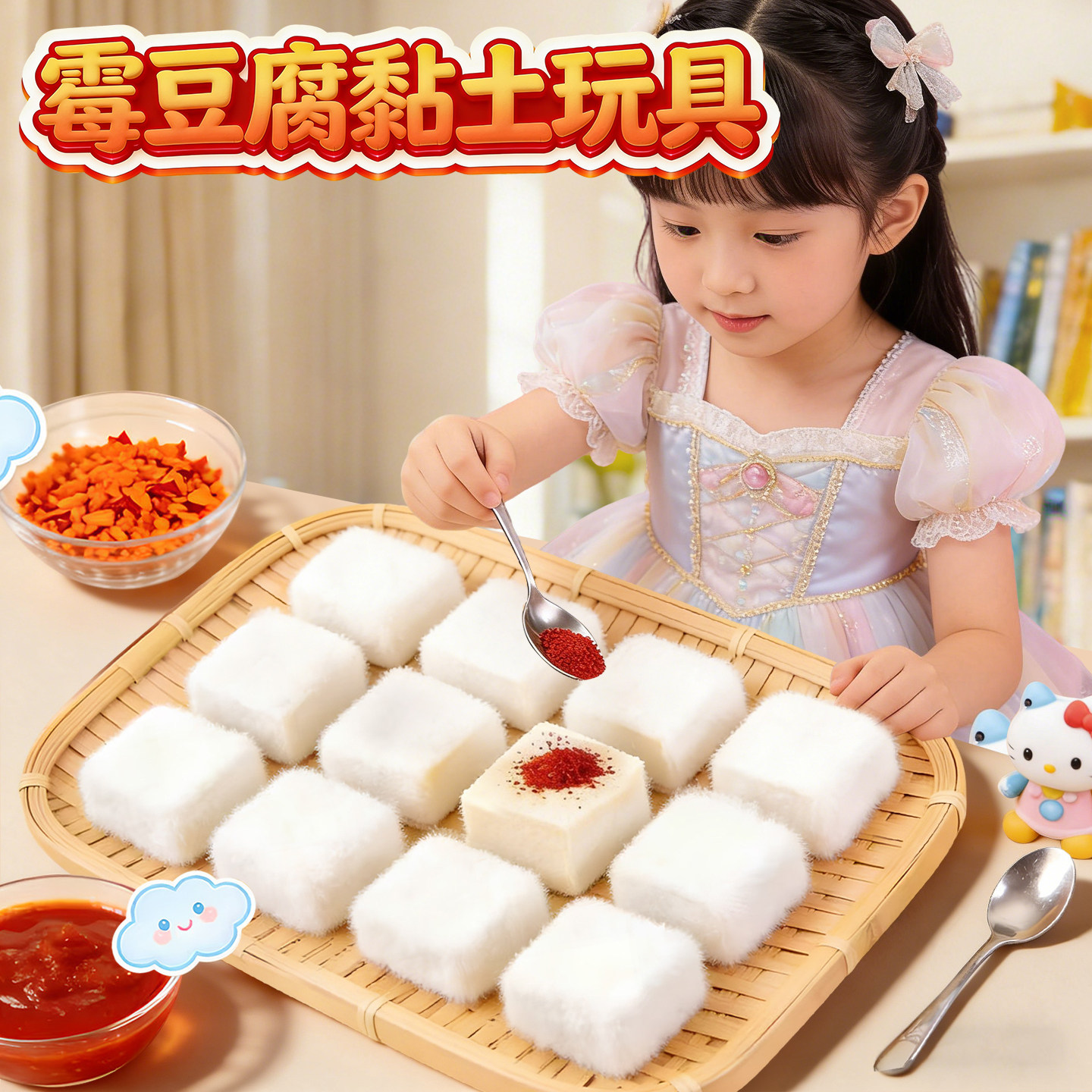 霉豆腐玩具创意手工diy材料包仿真食物套装2026新款女孩创意礼物