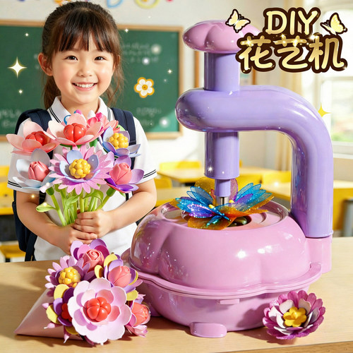 女孩生日礼物玩具花艺机压花插花