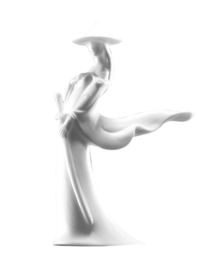 龙器禅意风陶瓷人物客厅玄关摆件