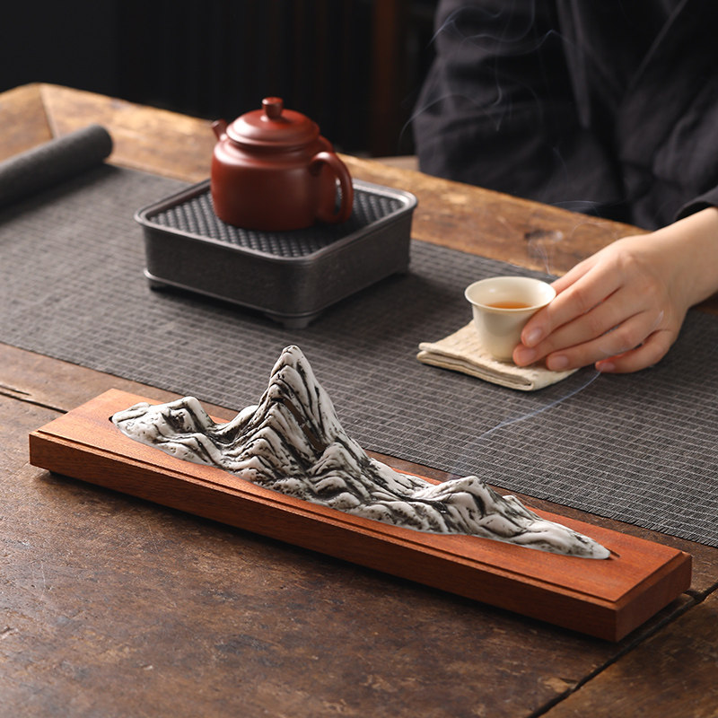 禅意假山陶瓷线香插客厅玄关家用室内香薰炉檀香沉香家居香炉摆件,家居饰品,香薰炉,淘宝优惠券,粉丝福利购,淘宝优惠卷