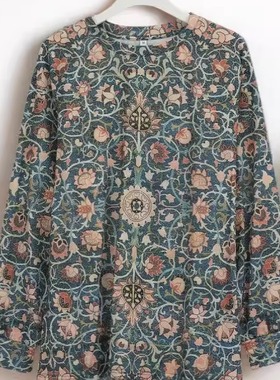 秋季新款长袖上衣长袖舒适百搭潮流复古宽松遮肉显瘦 25642