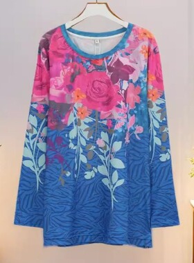 高级网红春秋款套头衫爆款遮肉玫瑰设计百搭上装时尚简约25868