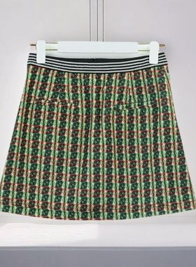 夏季新款洋气半身裙短裙弹力腰柔软亲肤舒适透气休闲日常女 23914