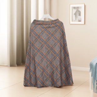 春秋爆款女复古格纹设计弹力收腰半身裙修身遮肉显瘦百搭41697