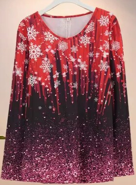 洋气爆款潮流舒适百搭长袖时尚女上衣图案设计显瘦宽松高级25641