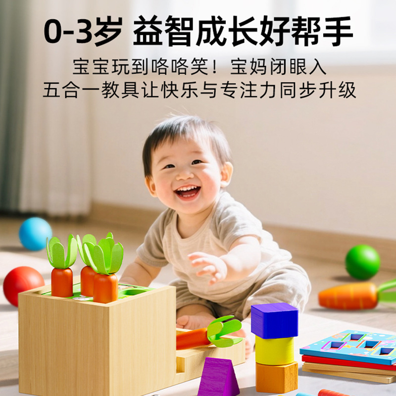 蒙氏早教婴幼儿童形状配对颜色分类精细动作抓握训练益智玩具教具