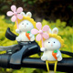 饰送闺蜜礼品 创意可爱兔子风车竹蜻蜓兔年电瓶自行车载电动摩托装