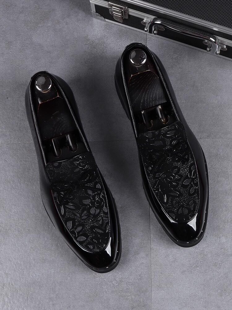 皮鞋男款夏季透气商务正装一脚蹬男鞋2025新款增高男士休闲豆豆鞋