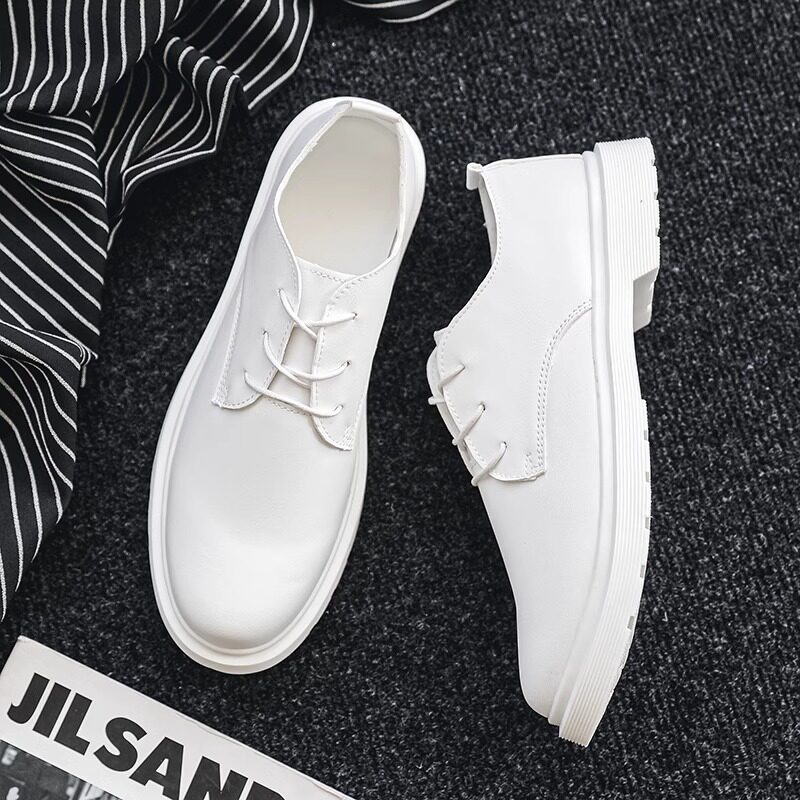 男鞋子夏季透气2025新款休闲小白鞋男款英伦风商务百搭男士小皮鞋