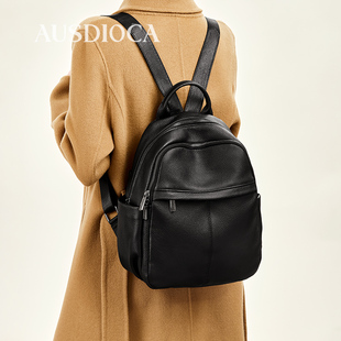 真皮双肩包女2026新款 大容量高级感旅行包妈妈包女士通勤背包 时尚