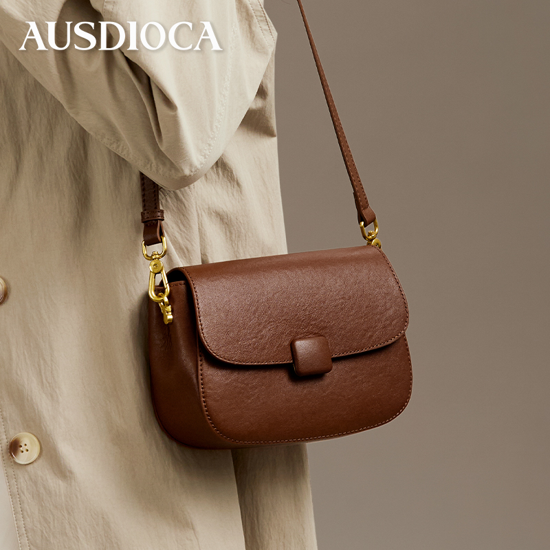 真皮马鞍包女2025新款时尚高级感