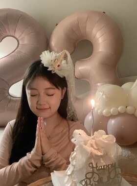 baby裸粉数字铝膜气球32寸派对自拍道具韩网红聚会生日宝宝