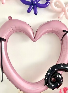 多巴胺生日蝴蝶结爱心气球套餐数字周岁儿童宝宝卡通网红派对聚会