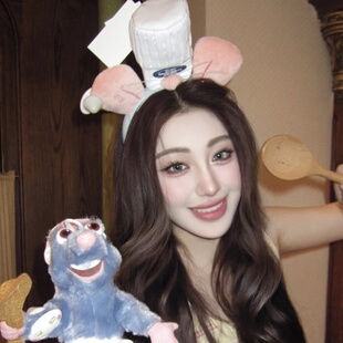 2025年新款可爱料理鼠王发箍洗脸头箍卡通搞怪毛绒鼠鼠网红头饰