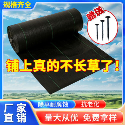 防草布园林大棚农用除草布透水黑色PP除草地布打孔切片园艺地布