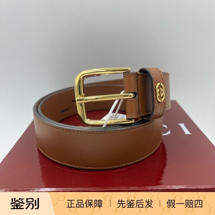 GUCCI古驰 针扣 印花牛皮 腰带 男款 宽3.8cm