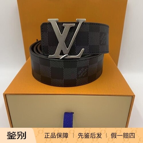 LOUIS VUITTON 男士INITIALES 双面腰带 黑色 宽4cm