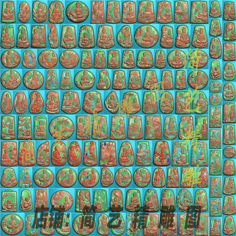 144张山水人物型玉石深雕精雕图