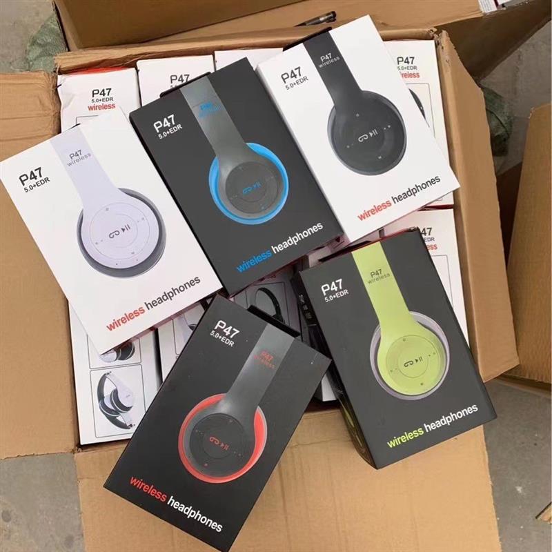 跨境爆款立体声p47头戴式5.0蓝牙耳机折叠p系列无线运动游戏耳机