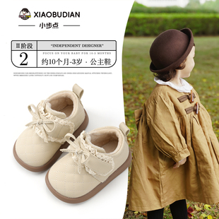 小童公主鞋短靴冬季婴幼儿加绒靴子婴儿鞋子软底女宝宝学步鞋棉鞋