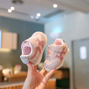 小步点婴儿鞋子女宝宝春季新款软底男宝学步鞋防滑轻便儿童运动鞋