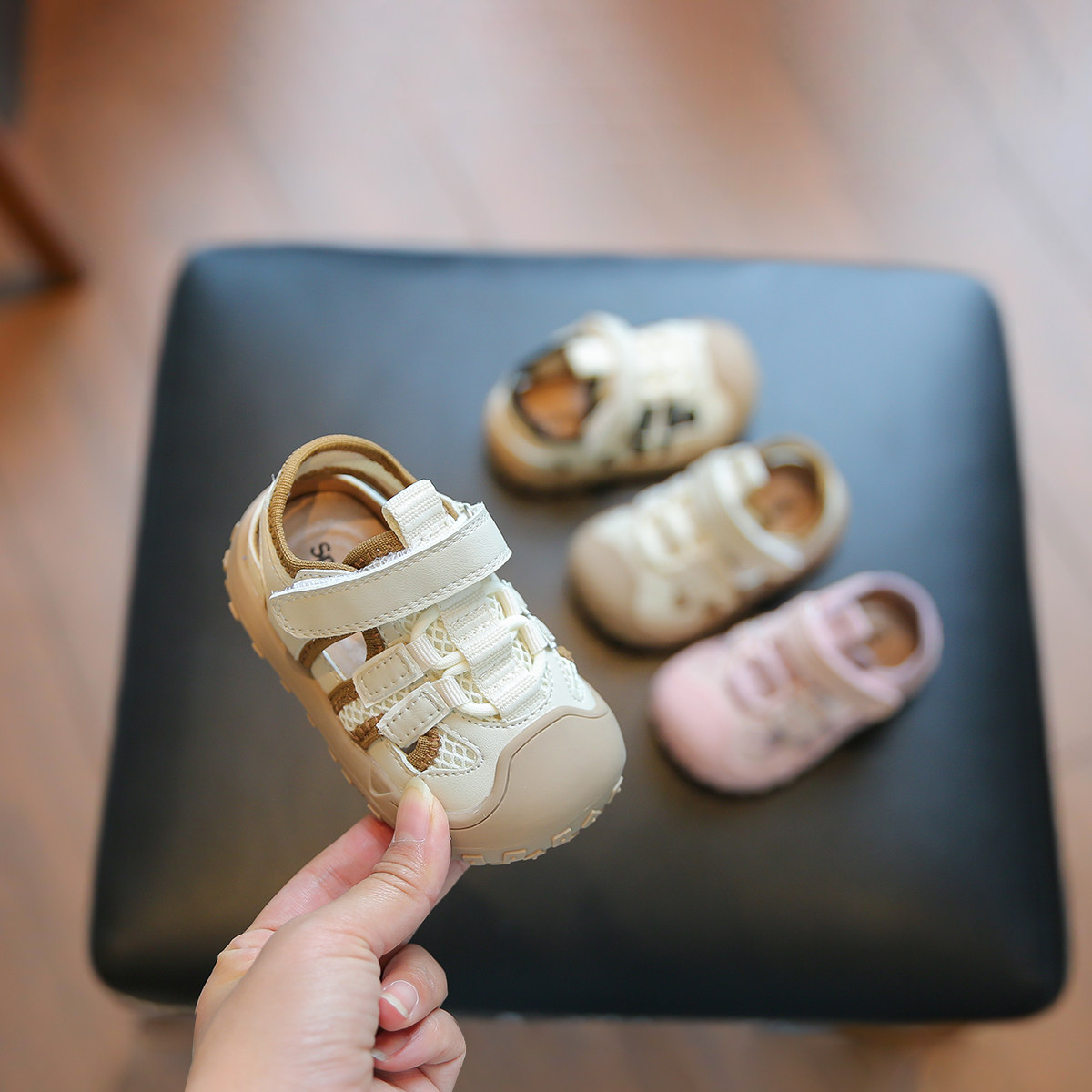宝宝机能凉鞋透气婴儿学步鞋2025夏季新款男宝鞋子1一3岁女宝网鞋