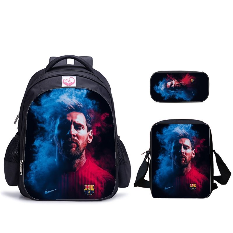 儿童大容量牛津纺三件套梅西 Leo Messi 书包+挎包+笔袋
