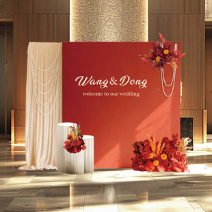 酒店婚礼迎宾区布置合影背景墙结婚kt板定制答谢宴背景板订婚装饰