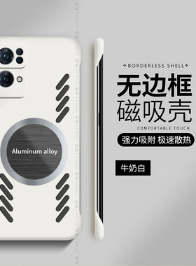 适用opporeno7手机壳新款reno7pro硬壳保护套5g无边框reno7se磁吸oppo夏天散热镂空reon7防摔男女0pp0潮0ppo