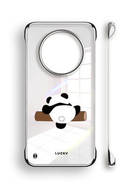 爬树熊猫适用华为mate60pro手机壳mate40保护套por+透明70无边框mata30防摔20卡通新款mt50硬壳rs保时捷e电镀