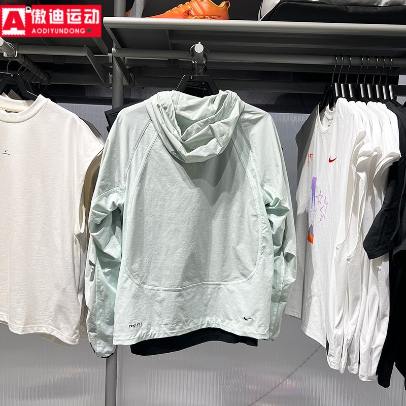 耐克男装2026夏季款速干梭织全长拉链连帽运动夹克外套IU7497-034