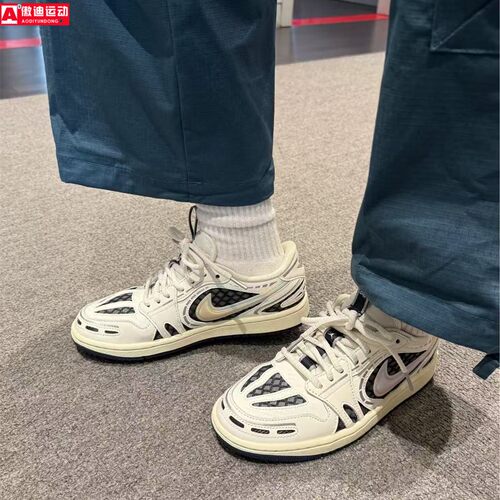 耐克Nike女鞋2026夏新品撞色镭射大勾休闲运动AJ1板鞋 HQ2186-100