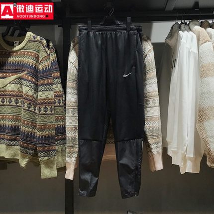 Nike耐克男裤2024冬季款简约薄绒保暖跑步训练束脚长裤FZ1114-010