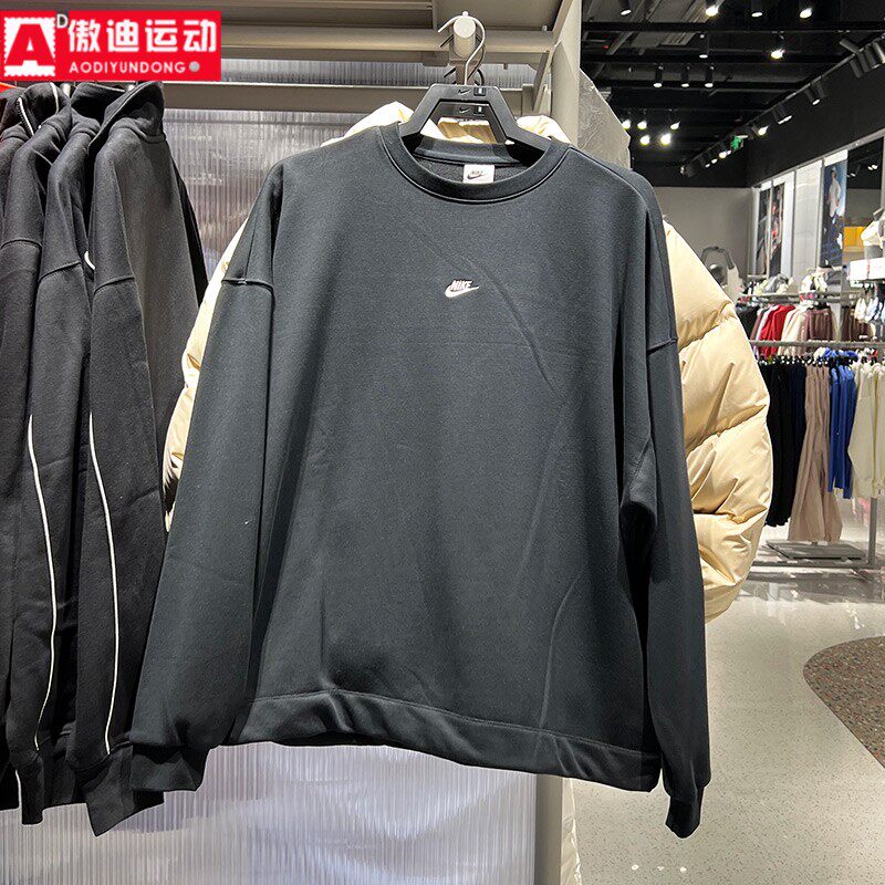 耐克男装卫衣2026春款经典宽松毛圈圆领运动休闲套头衫IF0748-010