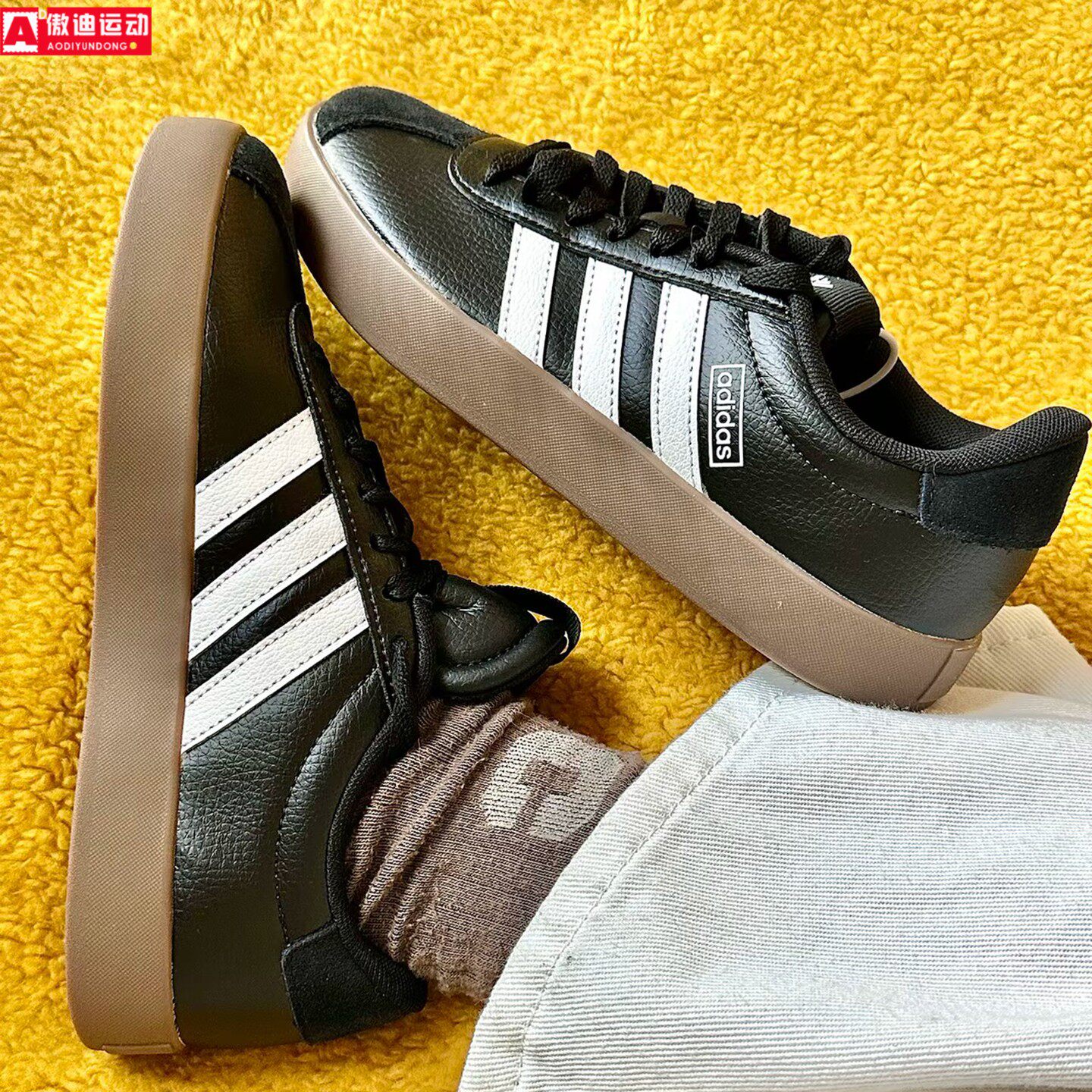 阿迪达斯Adidas男鞋2026秋新款黑色休闲鞋VL COURT 3.0板鞋ID6286