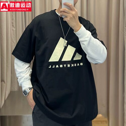 阿迪达斯短袖情侣款纯棉透气