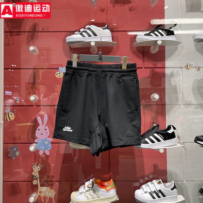 阿迪达斯健身跑步短裤透气三分裤