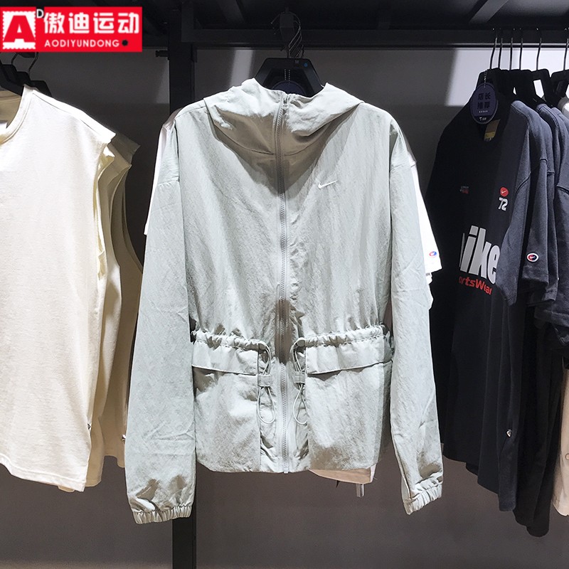 收腰抽绳连帽防晒衣休闲运动外套