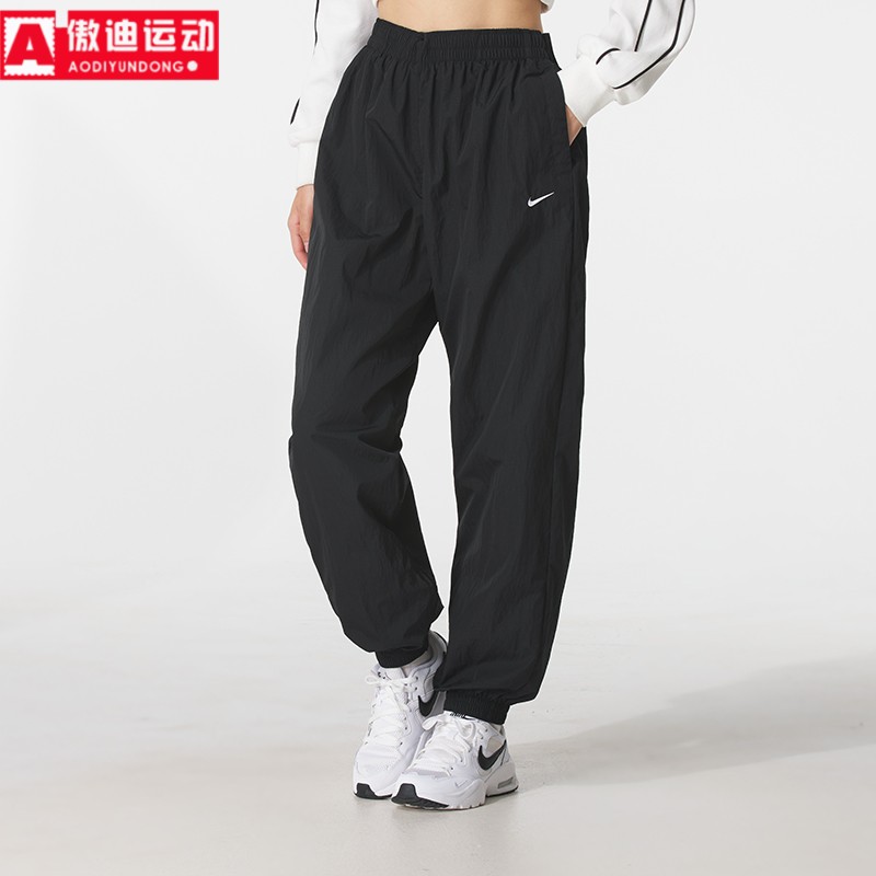 耐克女裤2025秋季款舒适简约透气梭织百搭运动束脚长裤FV7669-010
