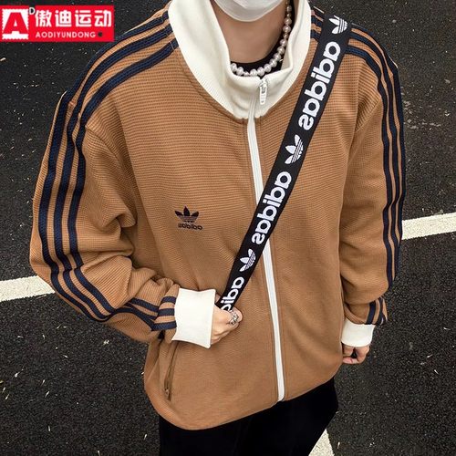 阿迪达斯男外套宽松立领夹克