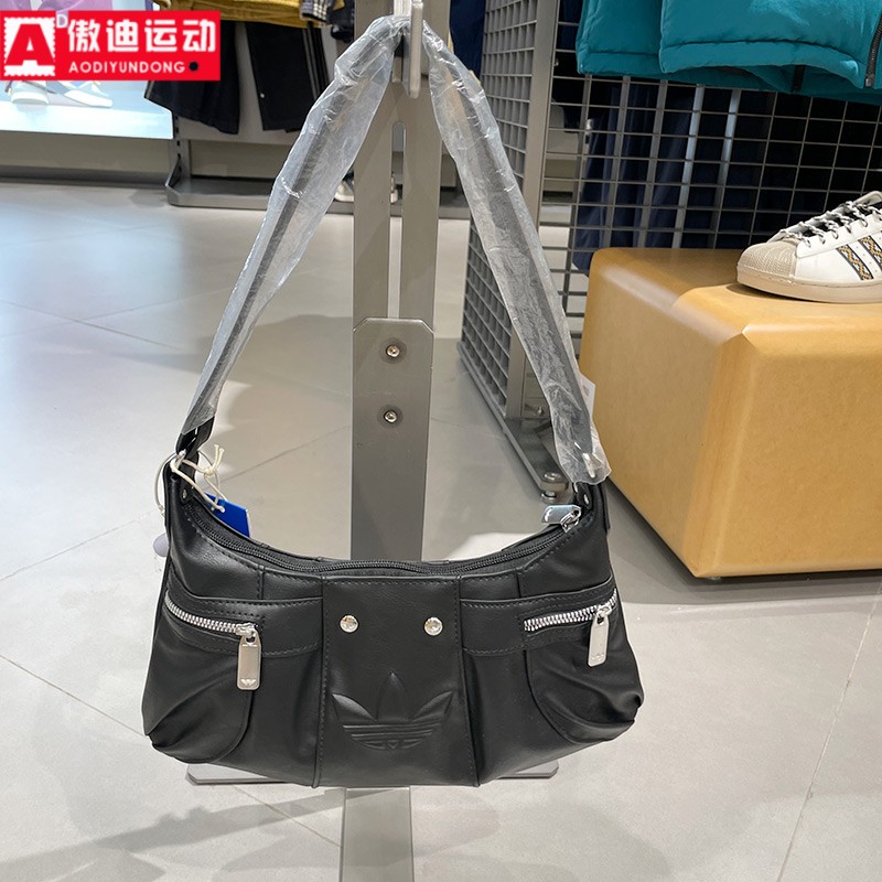 阿迪达斯三叶草女子2025冬款时尚随性松弛休闲腋下挎包拎包KF4485