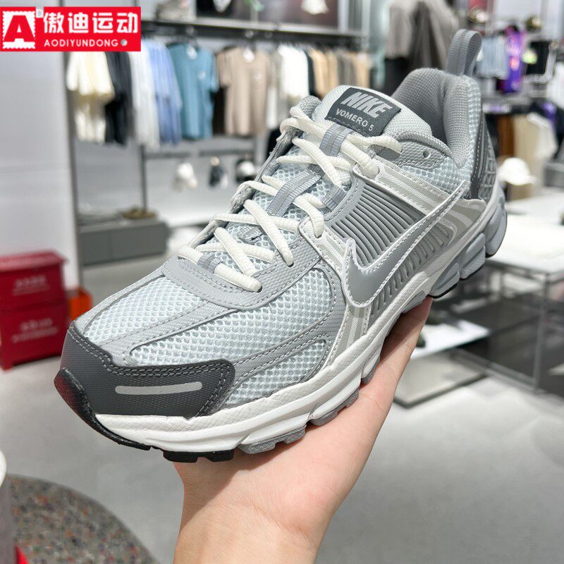 耐克大童鞋2025夏新款Vomero 5复古网眼透气休闲运动鞋HF6998-008