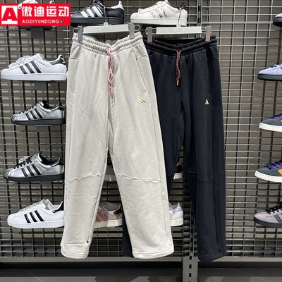 阿迪达斯男裤2026马年新年款纯棉保暖简约宽松保暖休闲长裤KE4066
