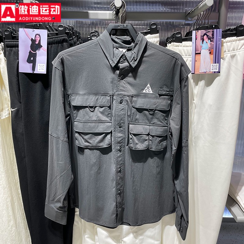 耐克男子新款休闲运动长袖衬衫
