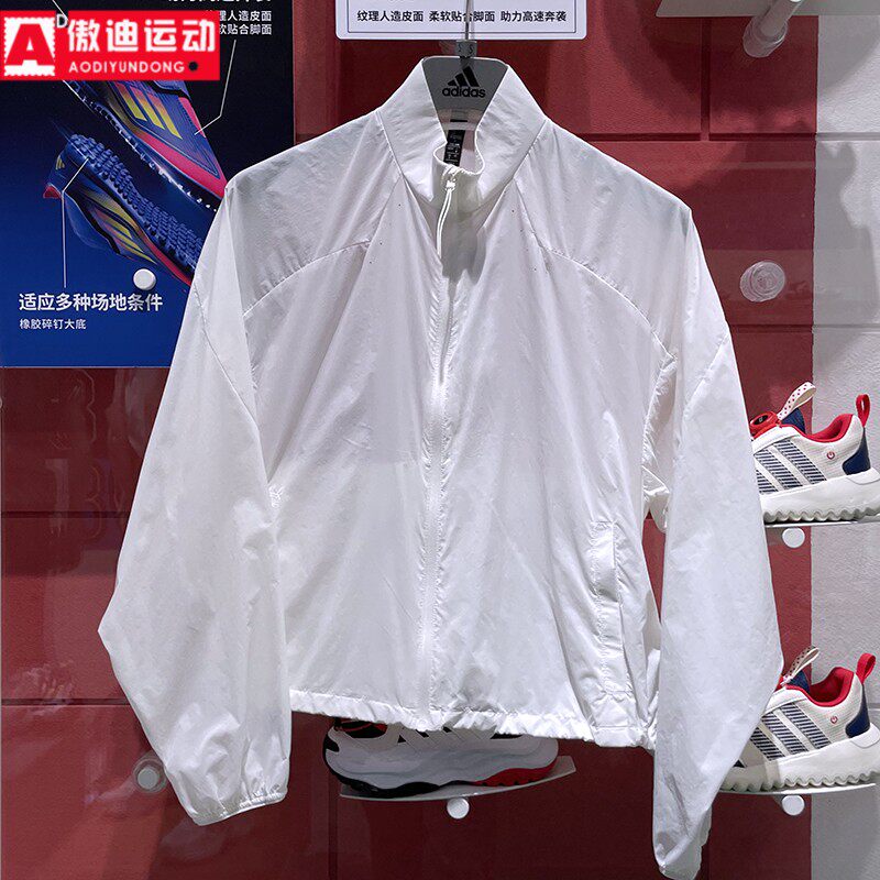 阿迪达斯女子2025夏新款宽松薄款轻风衣休闲运动外套 JM8878 8879