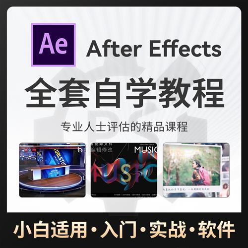 全套AE视p频零基础入门自学教.程 软件粒子插件特效mg动画学习课.
