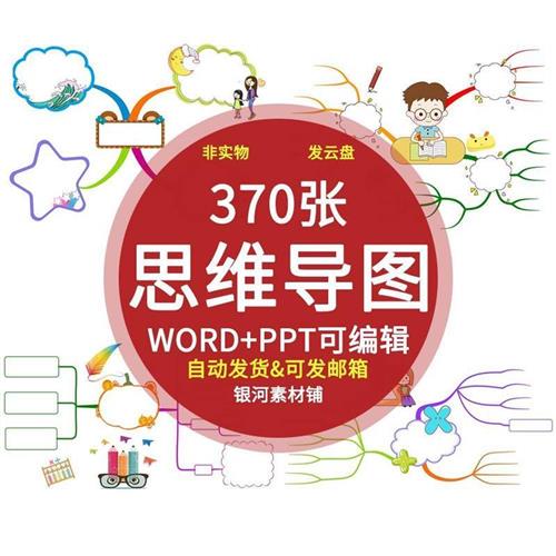 通用思维导图空白u模板中小学语数英学习笔记Word模板PPT可编辑