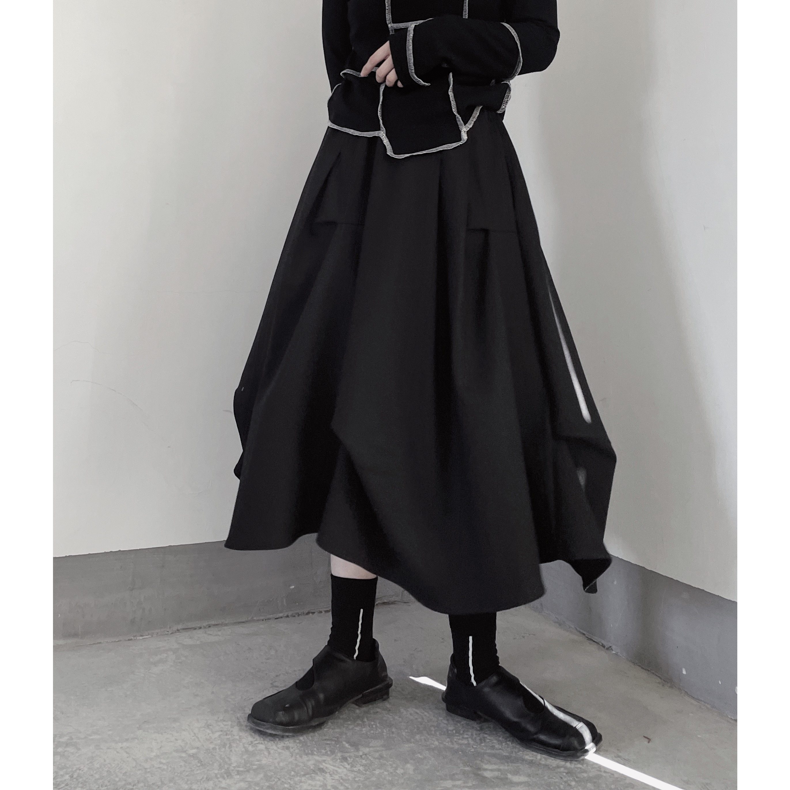 小众捏褶设计感半身裙