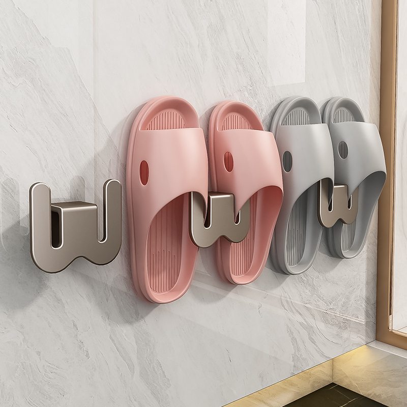 浴室拖鞋架卫生间置物架壁挂墙上免打孔鞋托架沥水架厕所拖鞋架子
